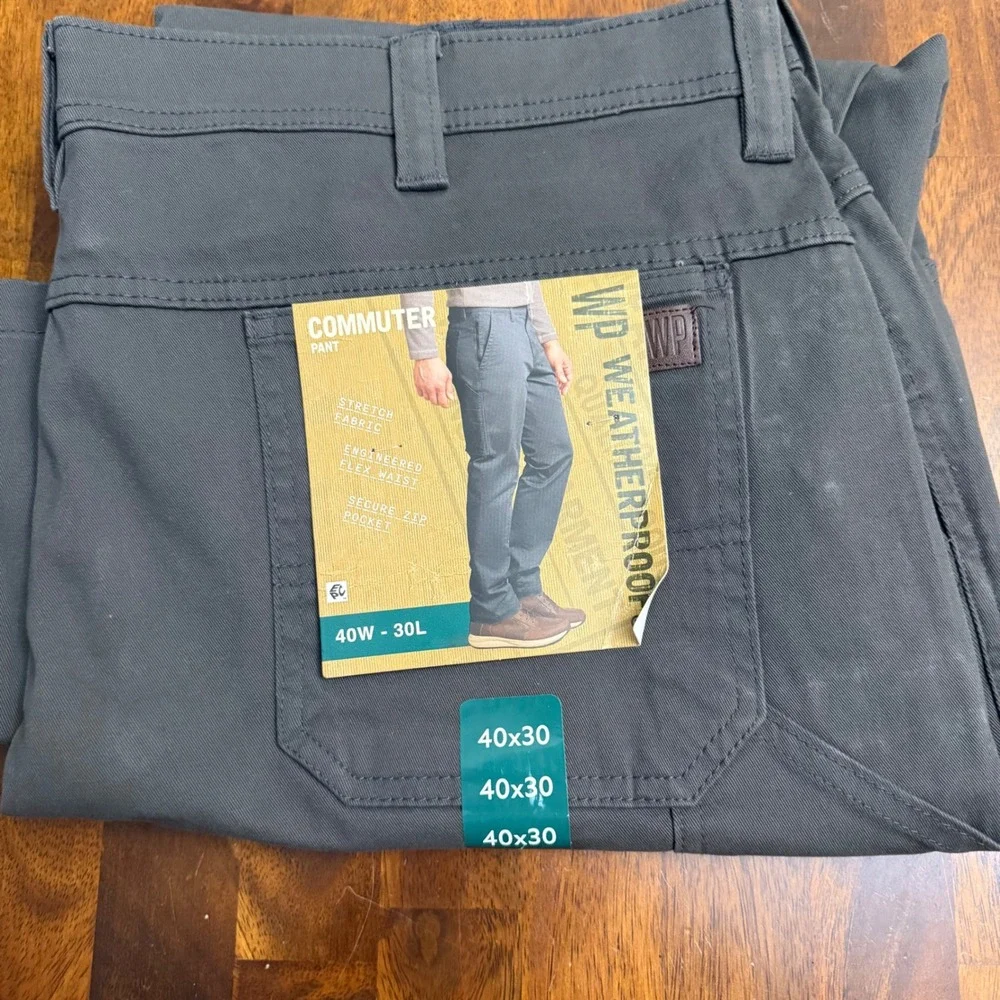 Weatherproof Vintage Mens Commuter Pant Charcoal Grey 40x30 Stretch W5F899SC NEW
